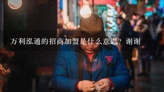 万利泓通的招商加盟是什么意思？谢谢