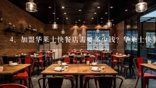 加盟华莱士快餐店需要多少钱？华莱士快餐加盟条件有