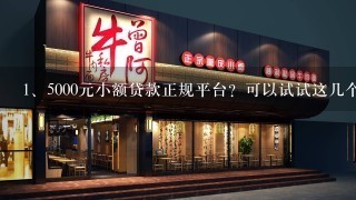 5000元小额贷款正规平台？可以试试这几个