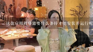 这款应用程序需要什么条件才能安装并运行呢？