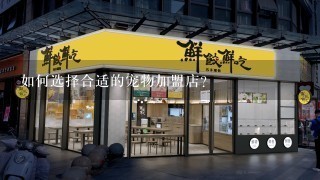 如何选择合适的宠物加盟店?