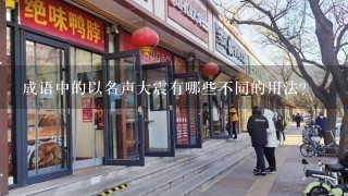 成语中的以名声大震有哪些不同的用法?