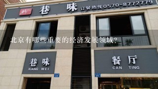 北京有哪些重要的经济发展领域?